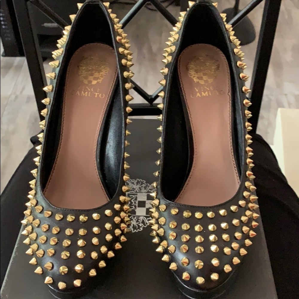 Vince Camuto studded platform pumps
